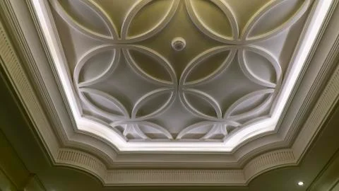 Ceiling design with lighting decorations Stock Photos