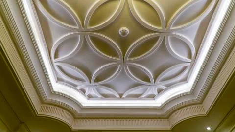 Ceiling design with lighting decorations Stock Photos