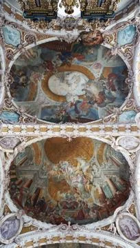 Ceiling design with ornaments Stock Photos