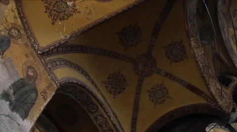 Ceiling Detail a Turkish Mosque Stock Footage 60957185