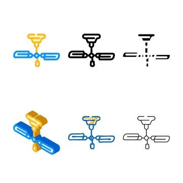 Ceiling elegant fan color range icon vector Stock Illustration