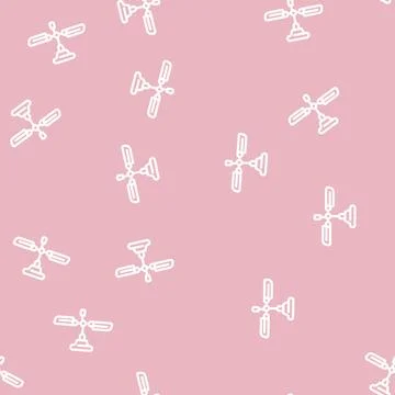 Ceiling elegant fan line vector seamless pattern Stock Illustration