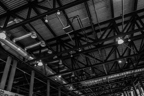 Ceiling of the exhibition area. Stock Photos