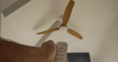 Ceiling fan and remote control: Stock Footage 337930584