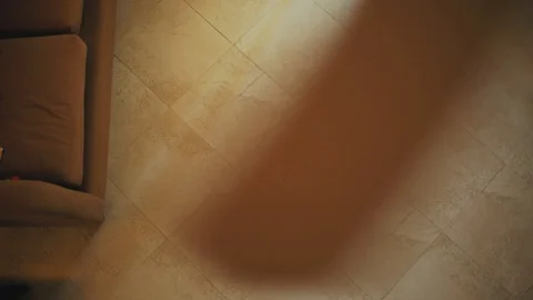 Ceiling fan and a sofa bed. view from above Stock Footage 101004570