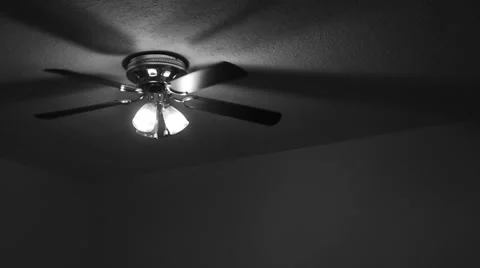 Ceiling fan black &amp; white Stock Footage 37558898