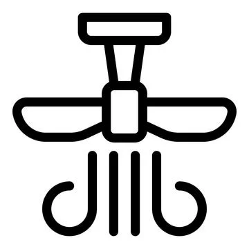 Ceiling fan blowing air, cooling and refreshing the room Stock Illustration