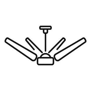 Ceiling fan cooling system line art icon Ilustración de archivo