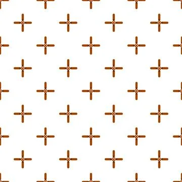 Ceiling fan cross pattern repeating on white background Stock Illustration