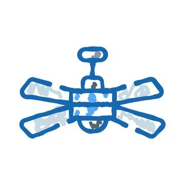 Ceiling fan doodle providing air movement and cooling Stock Illustration