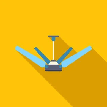 Ceiling fan generating air flow for cooling room Stock Illustration