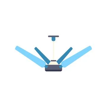 Ceiling fan generating air flow cooling home interior Stock Illustration