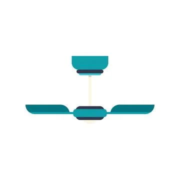 Ceiling fan generating air flow and cooling Ilustración de archivo