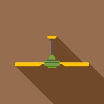 Ceiling fan generating air movement for cooling Stock Illustration