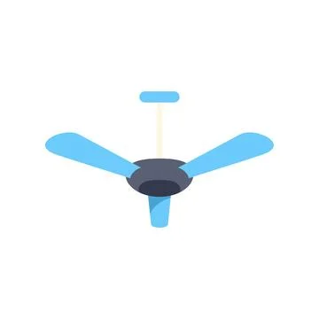 Ceiling fan generating air movement and cooling comfort Stock Illustration