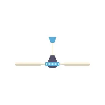 Ceiling fan generating air movement for cooling comfort Stock Illustration