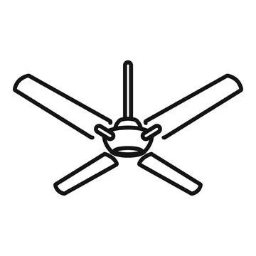 Ceiling fan generating airflow for cooling rooms Stock Illustration