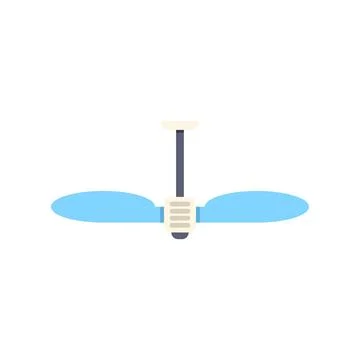 Ceiling fan generating cool air flow flat icon Stock Illustration