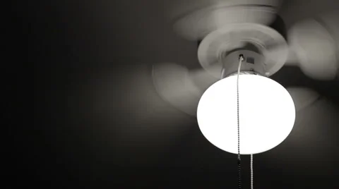 A ceiling fan in a house in action at night 스톡 동영상 52589068