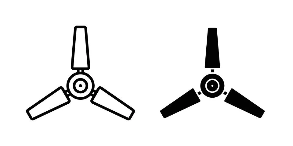 Ceiling fan icon set, collection of vector icons Stock Illustration