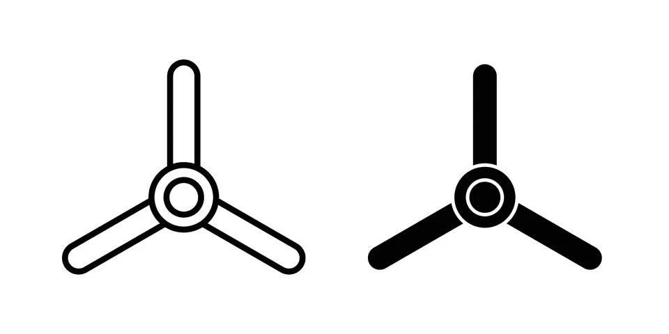 Ceiling fan icon set. Vector EPS 10 Stock Illustration