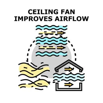 Ceiling fan improving air circulation and climate control Stock Illustration