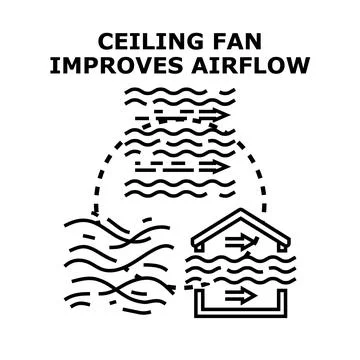 Ceiling fan improving air circulation and climate control Stock Illustration