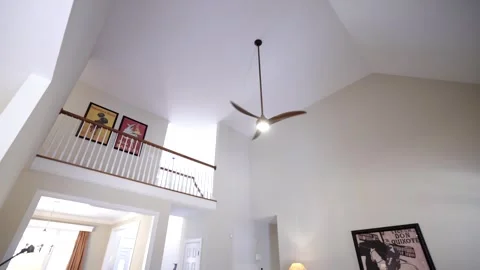 Ceiling Fan In Large, Bright Living Room. Luxury House, Real Estate Video. Stock Footage 269103597