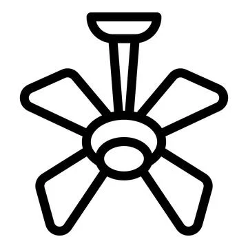 Ceiling fan with light rotating to keep cool air circulating Stock Illustration