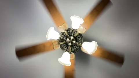 Ceiling fan with lights spinning Stock Footage 328364968