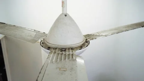 Ceiling fan with a lot of dust Stock Footage 148604890