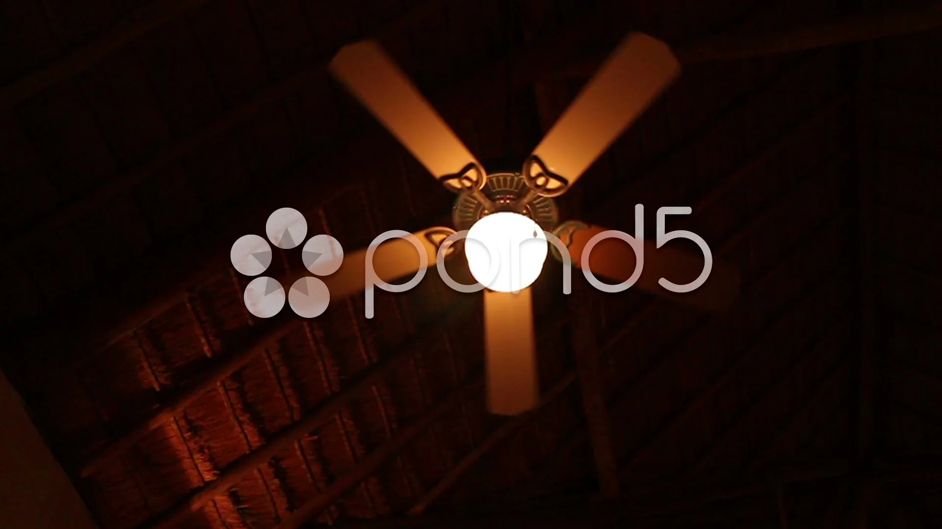 Ceiling Fan At Night Slowmotion Stock Video 34316980