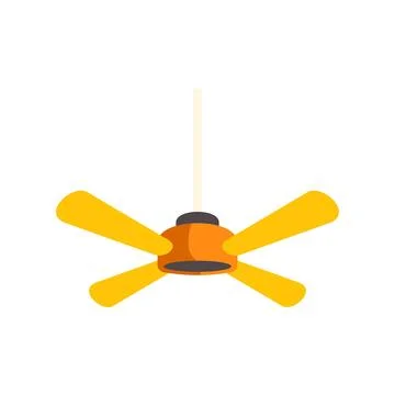 Ceiling fan providing indoor cooling and ventilation Stock Illustration