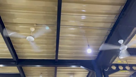 Ceiling fan in a restaurant Stock Footage 274048750