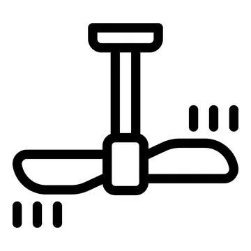 Ceiling fan rotating and generating airflow for cooling and ventilation Ilustración de archivo