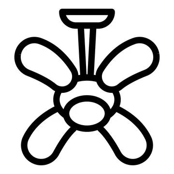 Ceiling fan rotating and providing cooling airflow Stock Illustration