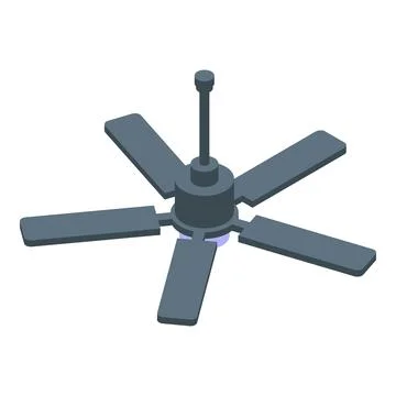 Ceiling fan rotating and providing cooling airflow イラスト素材