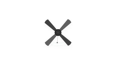 Ceiling Fan with Rotating Blades and Swinging Pull Chain Motion Graphic Vidéo 346612806