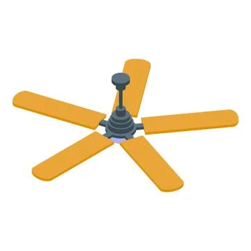 Ceiling fan rotating, providing cooling air circulation Stock Illustration