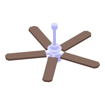 Ceiling fan rotating, providing cooling air circulation Stock Illustration