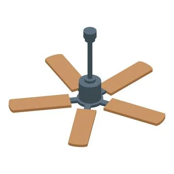 Ceiling fan rotating, providing cooling air circulation Stock Illustration