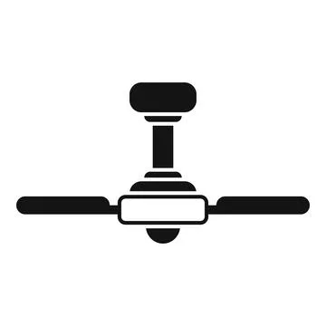 Ceiling fan silhouette providing home cooling ventilation Stock Illustration