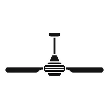 Ceiling fan silhouette providing wind ventilation cooling icon Stock Illustration
