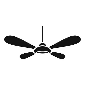 Ceiling fan silhouette representing cooling and ventilation concept Stock Illustration