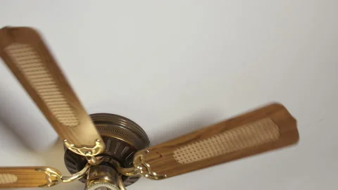 Ceiling Fan slowly spinning Stock Footage 136649622