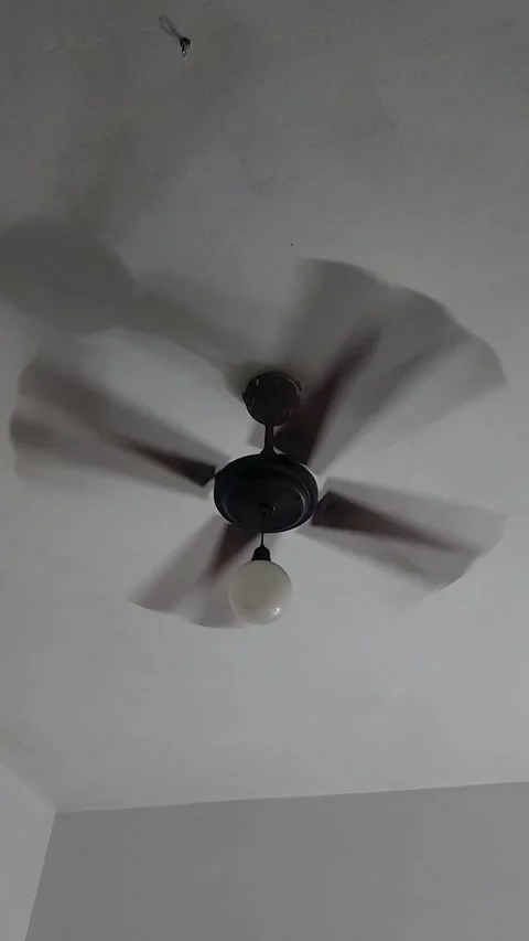 Ceiling Fan Spinning with Ambient Noise Stock Footage 314582571