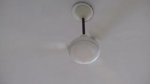 Ceiling Fan Starting to Spin – Household Electric Fan Rotating 스톡 동영상 330572825