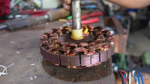 Ceiling fan stator Vídeo Stock 344261114
