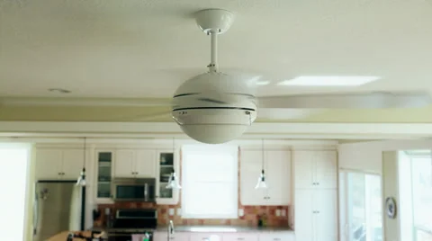 A ceiling fan turned on in a house Stock Footage 32888363