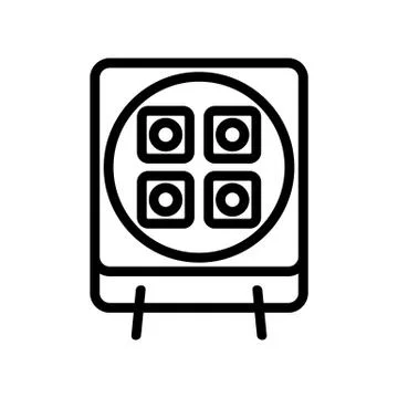 Ceiling with four led lights icon vector outline illustration Stock Illustration